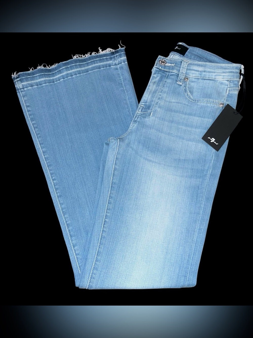 7 For All Mankind Dojo Tailorless- Unrolled Hem Jean, Size 25, NWT - Picture 2 of 13